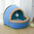 Mini Ger Shape Warm Pet Plush Nest Tent with Haning Ball for Cats Dogs Orange M