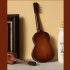 Mini Guitar Miniature Model Wooden Mini Musical Instrument Model  L  20CM Classical guitar brown