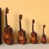 Mini Guitar Miniature Model Wooden Mini Musical Instrument Model  S  10CM Classical guitar brown