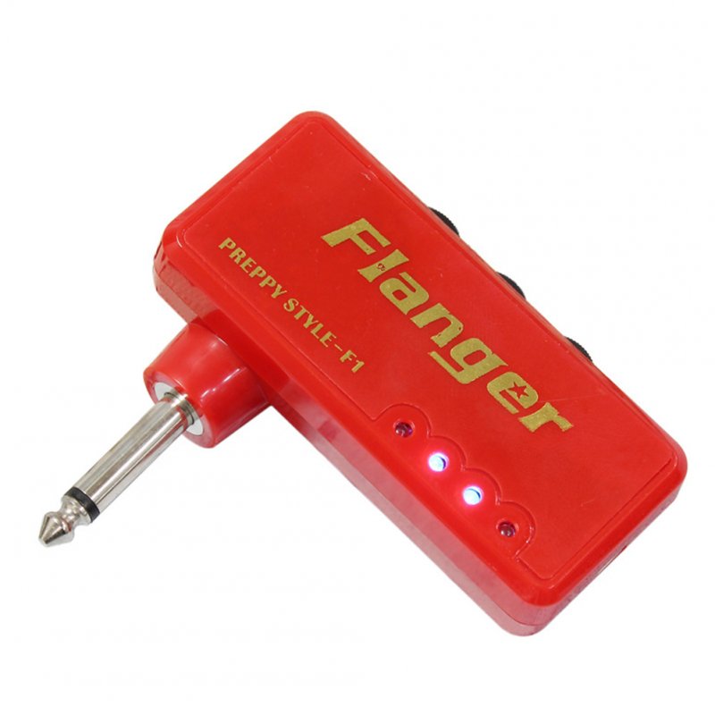 Mini Guitar Pocket AMP Headphone Output Metal Distortion AMP Simulator Effects Portable Amplifier  red