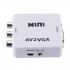 Mini HD AV2VGA Video Converter Convertor Box AV RCA CVBS to VGA Video Converter Conversor with 3 5mm Audio to PC HDTV Converter  white