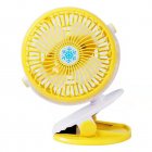 Mini Handheld Clip On Fan Portable Usb Rechargeable 720 Degree Rotation Quiet Desk Fan For Home School yellow