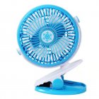 Mini Handheld Clip On Fan Portable Usb Rechargeable 720 Degree Rotation Quiet Desk Fan For Home School blue