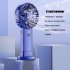 Mini Handheld Fan Led Display Usb Charging Portable Large Wind Small Fan For Summer Outdoor Sport Pearl White  4000mA 