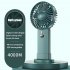 Mini Handheld Fan Led Display Usb Charging Portable Large Wind Small Fan For Summer Outdoor Sport Pearl White  4000mA 