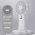 Mini Handheld Fan Led Display Usb Charging Portable Large Wind Small Fan For Summer Outdoor Sport Pearl White  4000mA 