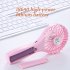 Mini Handheld Silent Fan Usb Rechargeable Fan Appliances Air Cooler Outdoor Travel Hand Fan Pink