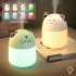 Mini Humidifier With Colorful Night Light 250ml Large Capacity Home Desktop Cool Mist Aroma Diffuser Purifier White  Cat