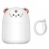 Mini Humidifier With Colorful Night Light 250ml Large Capacity Home Desktop Cool Mist Aroma Diffuser Purifier White  Cat