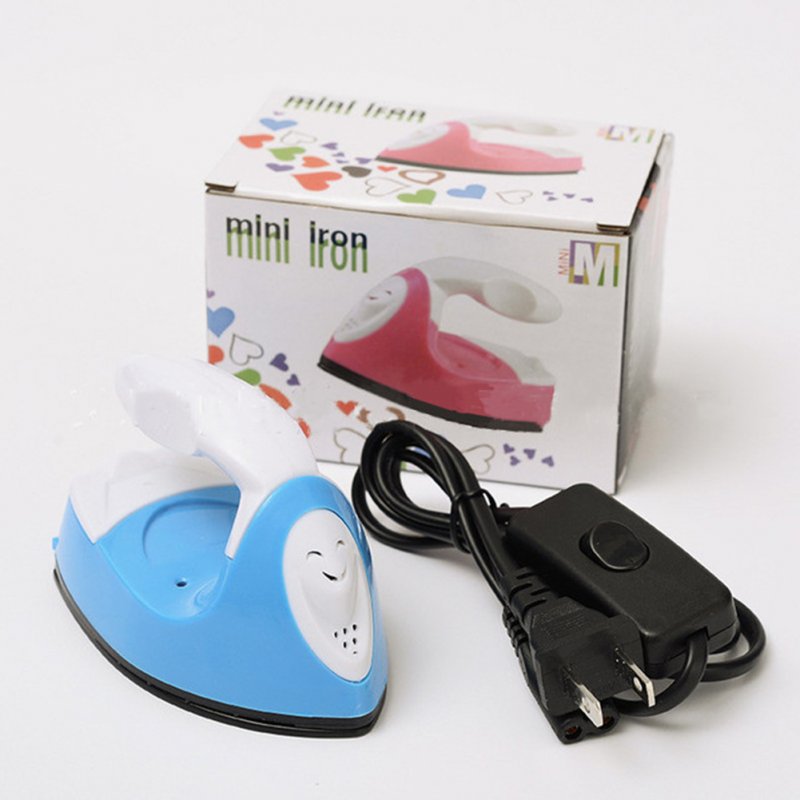 Mini  Iron Diy Manual Electric Portable Handy Iron For Children Kids Education Accessories Blue_US Plug
