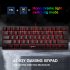 Mini Keyboard 61 key Rgb Lighting Usb Wired Abs Computer Gaming Keyboard black