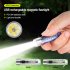 Mini Keychain Flashlight Multifunctional 400lm High Brightness Usb C Rechargeable Magnetic Torch Camping Light transparent Blue