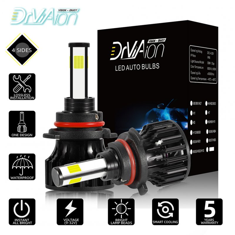 Mini LED Headlight Bulb 100W 10000LM H1 H7 H8/9/11 H4/HB2/9003 9005/HB3 9006/HB4 Replace LED Headlights