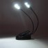 Mini LED Light Battery USB Powered Reading Light Double Arms Clip Desk Lamp