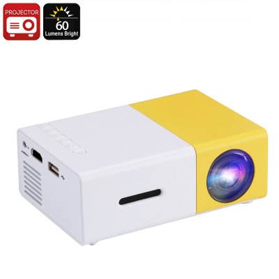 Продайте скидку Mini LED Projector - 60 люмен, ручную фокусировку, светодиод 24 Вт, 60-дюймовый размер изображения, технологию DLP, источник света RGB