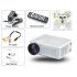 Mini LED Projector has 80 Lumen and offers 30 to 100 inches images at 640x480 resolutions with 1080p video support  with HDMI  AV  USB  VGA and TV connections
