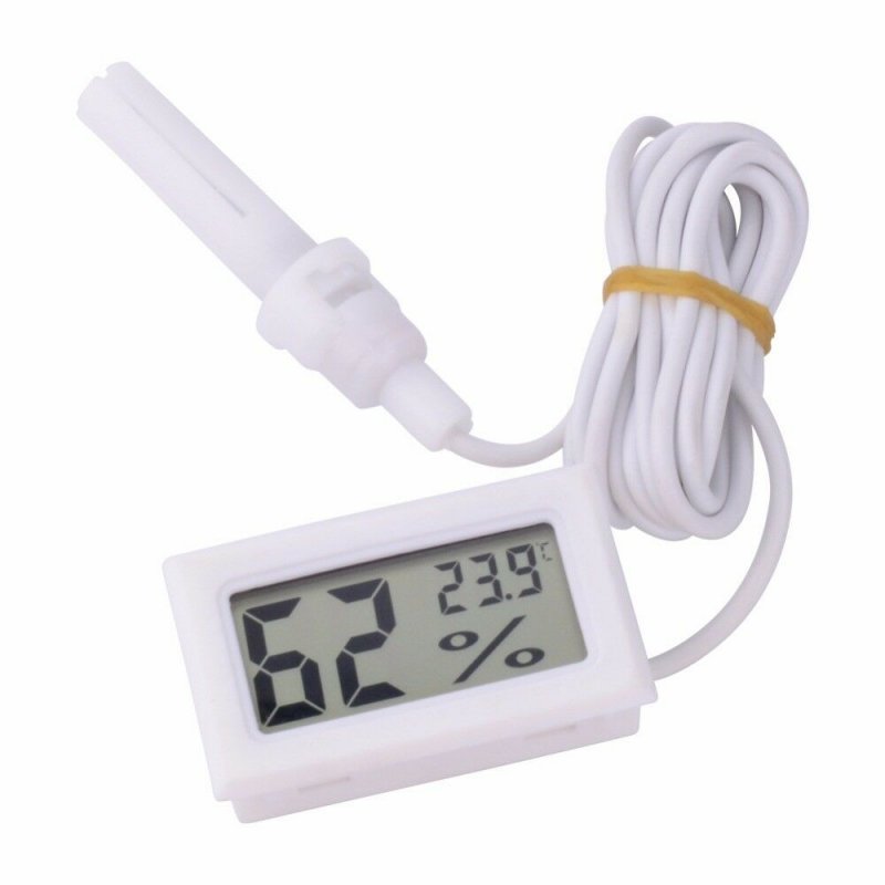 Mini Lcd Digital Thermometer  Hygrometer Indoor Temperature Humidity Meter W/probe White