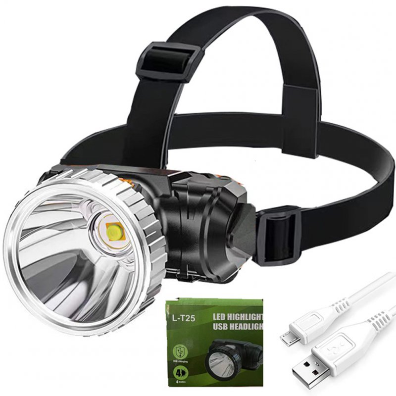 Mini Led Headlamp Portable Outdoor Rechargeable 4 Level Head-mounted Flashlight