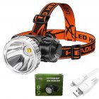 Mini Led Headlamp 4 Level Portable Rechargeable Head-mounted Flashlight Torch For Outdoor Adventure Yellow