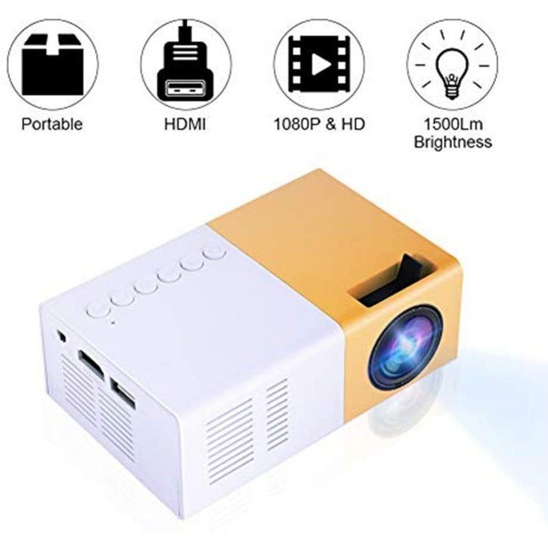 Mini Led Projector Mini Home Cinema Projector Portable Led Projector Hd 1080p Multimedia Player EU Plug