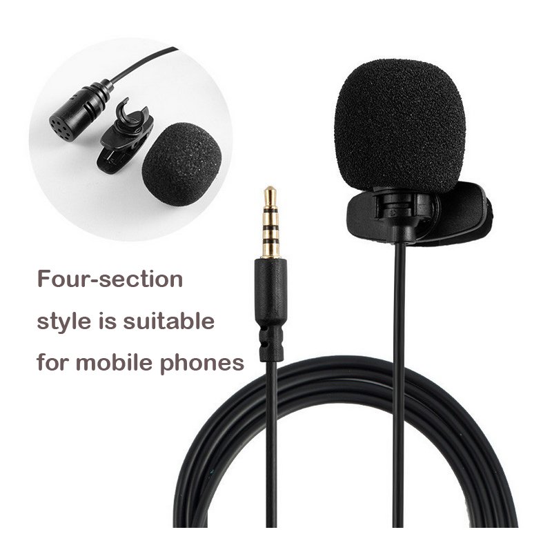 Mini Mic  Microphone Hands Free Clip On Microphone Audio Mic For Computer Laptop Phone Lound Speaker 4-section mobile phone