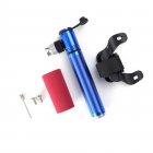 Mini Portable Bicycle Air Pump Air needle + Bracket + Screw Pumping Tool  Blue