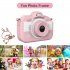 Mini Portable Children Camera 1800w Touch Screen Front Rear Dual Camera Pink