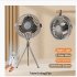 Mini Portable Cooling Fan 360 Degree Rotating 3 Speed Wireless Remote Control Air Cooler With Tripod Gray remote control