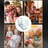 Mini Portable Led Cosmetic Mirror Small Travel Mirror With1X 2X Magnifying And 8 Lights Handheld Square Foldable 2 Sided Makeup Mirror For Women pink