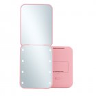Mini Portable Led Cosmetic Mirror Small Travel Mirror With1X/2X Magnifying And 8 Lights Handheld Square Foldable 2-Sided Makeup Mirror For Women pink