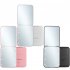 Mini Portable Led Cosmetic Mirror Small Travel Mirror With1X 2X Magnifying And 8 Lights Handheld Square Foldable 2 Sided Makeup Mirror For Women White