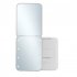 Mini Portable Led Cosmetic Mirror Small Travel Mirror With1X 2X Magnifying And 8 Lights Handheld Square Foldable 2 Sided Makeup Mirror For Women White