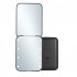 Mini Portable Led Cosmetic Mirror Small Travel Mirror With1X 2X Magnifying And 8 Lights Handheld Square Foldable 2 Sided Makeup Mirror For Women White