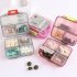 Mini Portable Pill Box Organizer Small Week First Aid Kit for Travel wine red