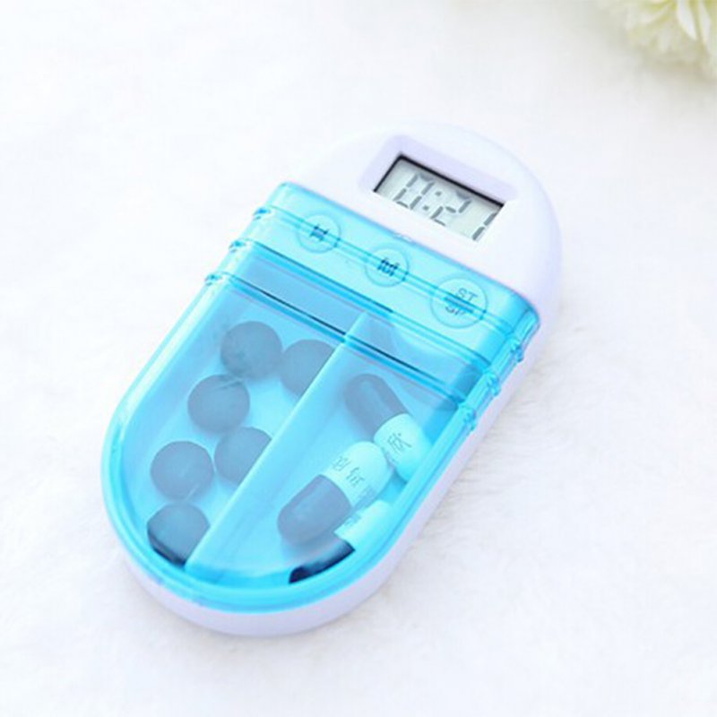 Mini Portable Pills Reminder Alarm Timer Electronic Box Organizer with Display Small First Aid Kit Photo Color