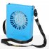 Mini Portable Pocket Fan Neck Hanging USB Charging Outdoor Fan blue 4 inch