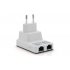 Mini Portable Wireless N Router with 2 4GHz frequency and two LAN Ports is powered via the wall socket
