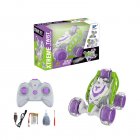 Mini RC Cars With Light Music Spray Multi-functional 360 Degree Rotation Stunt Remote Control Car For Kids Gifts purple