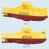 Mini RC Submarine Ship 6CH High Speed Radio Remote Control Boat Model Electric Kids Toy yellow