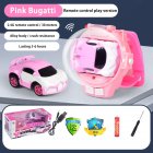 Mini Remote Control Car Watch Toys Usb Charging Electric Alloy Car Toys Birthday Gift For Boys Girls Metal Pink