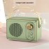 Mini Retro Bluetooth compatible Speaker Wireless Classic Fm Radio Portable Usb Interface Travel Music Player Green