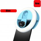Mini Round Fill  Light With Lens 3 Brightness Levels Setting Non-slip Scratch-resistant Ring Beauty Selfie Light 36 Led Lights Blue