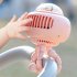 Mini Stroller Cooling Fan 3600mah Rechargeable 130 Degree Auto Rotation 4 Speeds Handheld Air Cooler Fan White