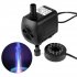 Mini Submersible Water Pump with LED Light for Aquariums KOI Fish Pond Fountain Waterfall European regulations