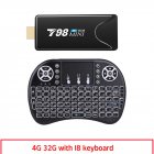 Mini Tv  Stick  Box Tv Android 10 4g 32g T98 Mini Tv Box Rk3318 Tv Box Smart Tv Box Media Player Tv Receiver 4 32G European plug I8 Keyboard