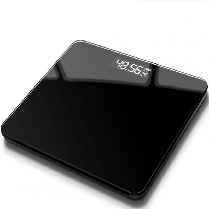 Mini USB Charging Smart Electronic ​Digital Household Weighing Scale Piano black_Charging