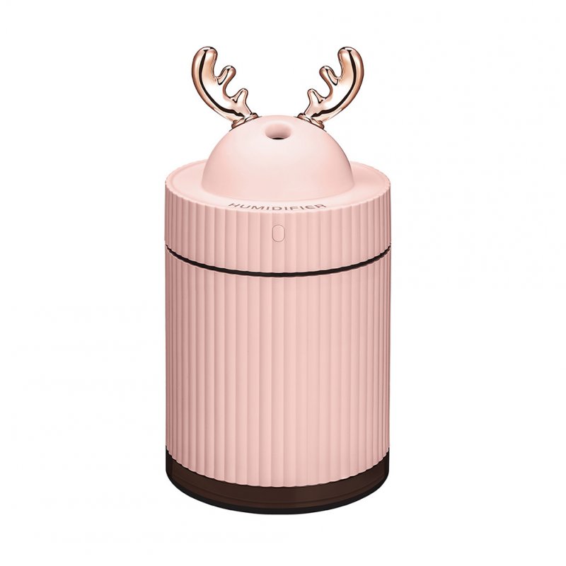 Mini USB Humidifier Electric Air Diffuser with Night Light Fogger Mist Maker for Office Car Coral pink