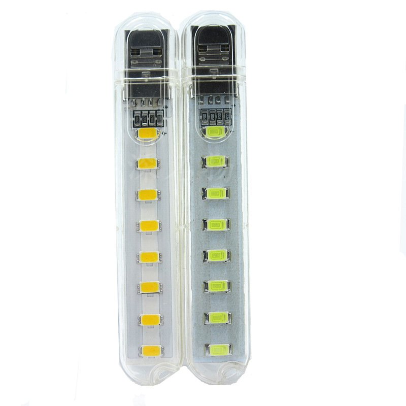 Mini 5V USB 8 LED Night Light - Yellow