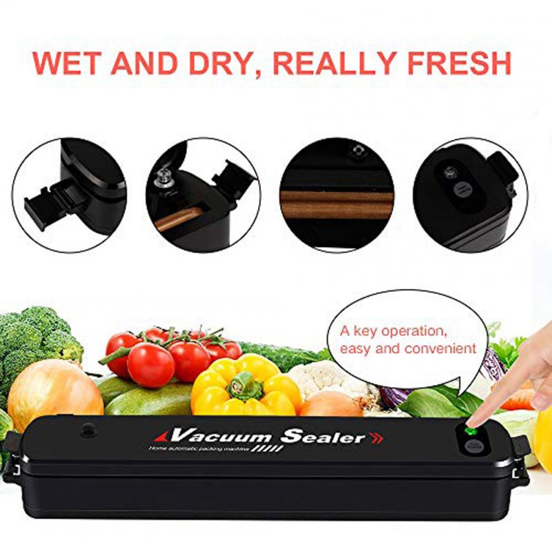 Mini Vacuum Sealer Home Automatic Food Sealer Packing Machine with 15 Bags for Food Preservation EU plug + 15 bags
