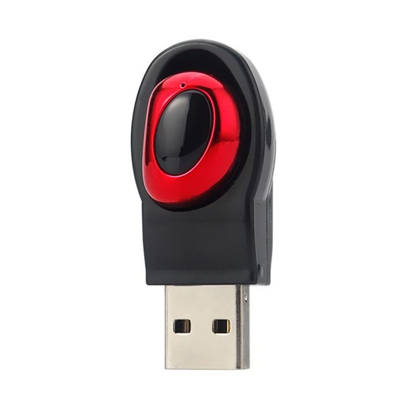 Mini Wireless Bluetooth Earphone Music Handsfree Headphone Headset In-ear USB Earpiece Invisible for Phone Black red